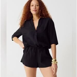 NWT J.Crew Airy Gauze Beach Shorts in Black
